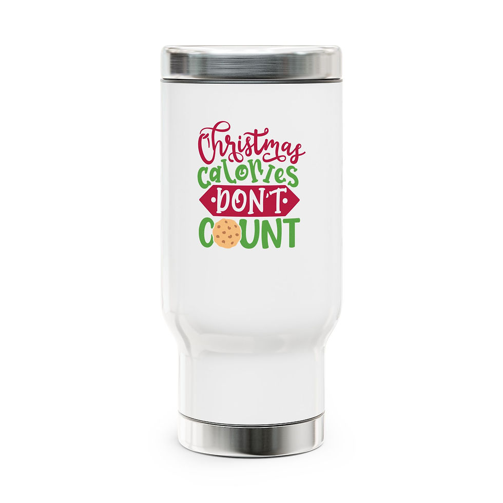 Christmas Stainless Steel Travel Mug with Handle, 14oz