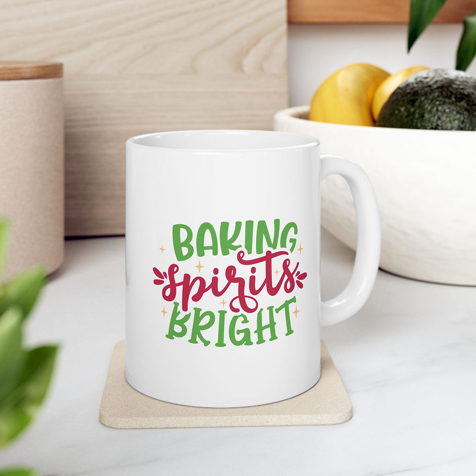 Thumbnail: Christmas Ceramic Mug 11oz - Baking Spirits Bright