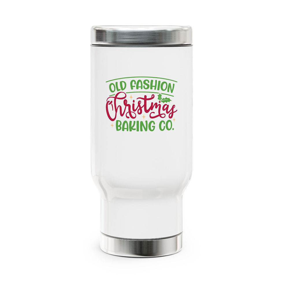 Christmas Stainless Steel Travel Mug with Handle, 14oz - Old Fashion Christmas