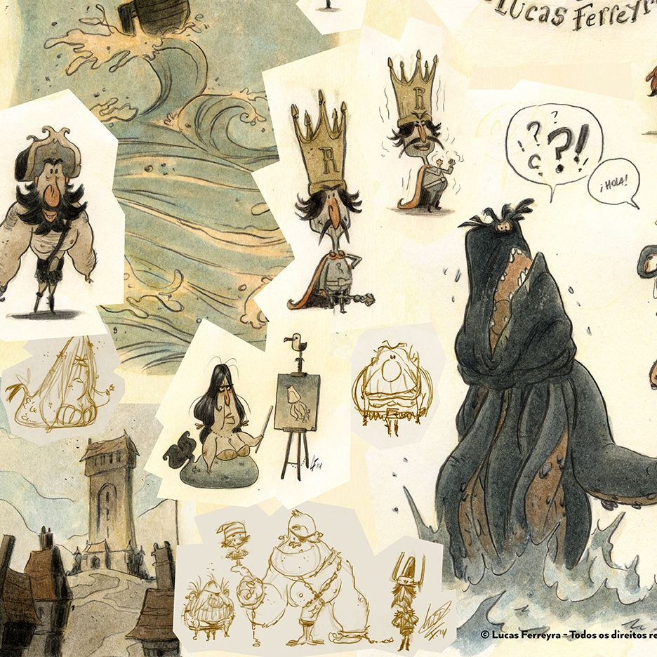Miniatura: PRINT Piratas, Sereias e Monstros - Primeira versão -
