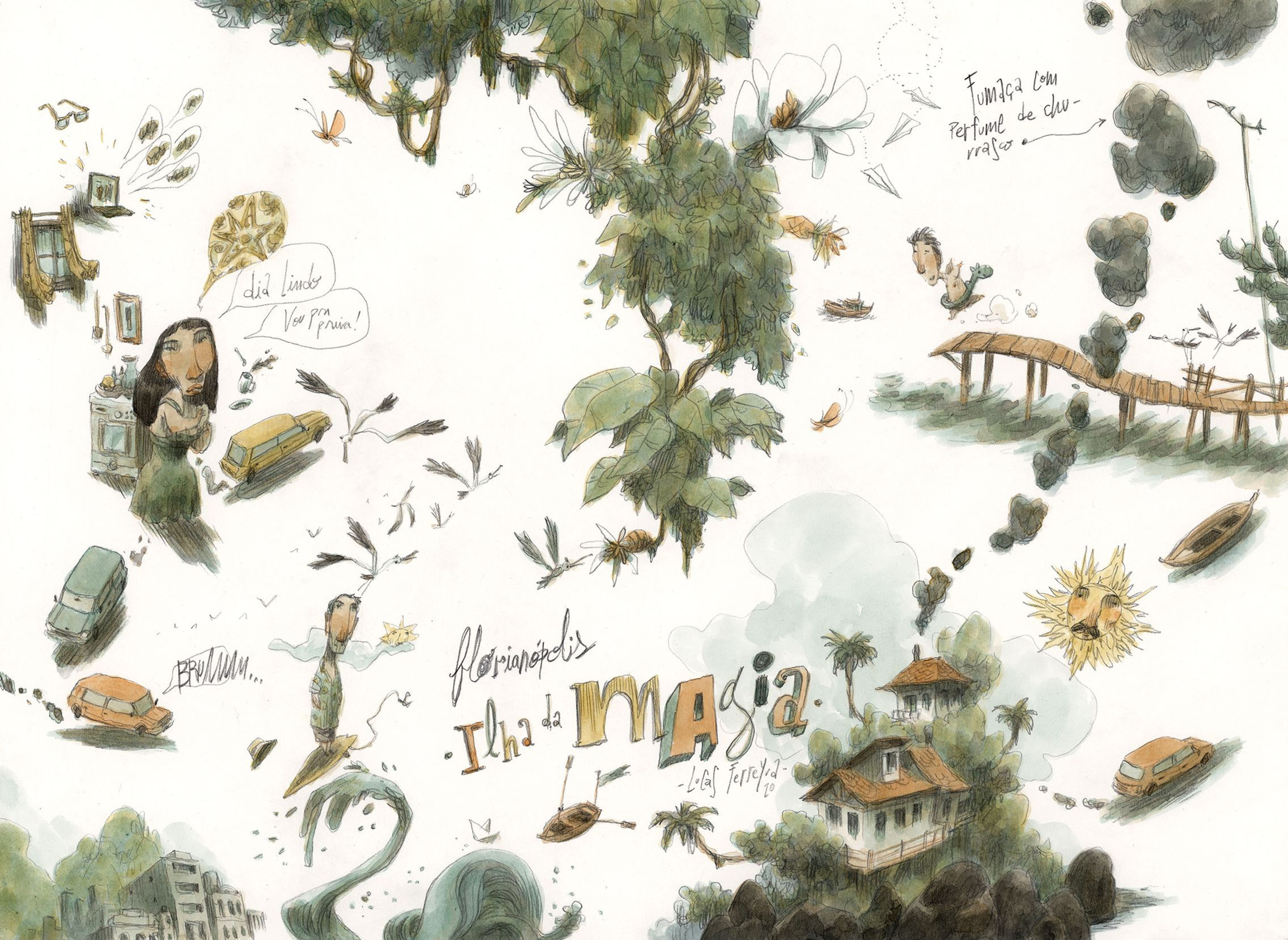 Ilha da magia e da fumaça com cheiro de churrasco. (original)