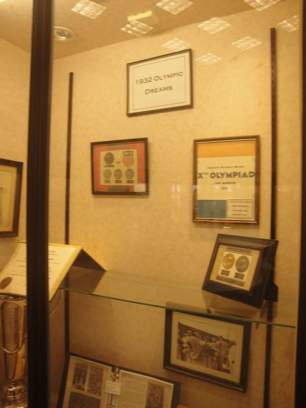 A display of the medals "Babe" won at the 1932 Los Angeles Olympics