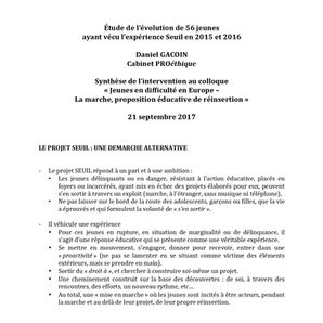Évaluation de l’impact des marches en 2015-2016