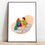 Thumbnail: fine art print by Sanjana Ranjit featuring a scene of a couple on the steps, one playing the guitar and the other listening