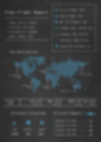 Flight attendant cabin crew poster with flying details with the world map on a black background details