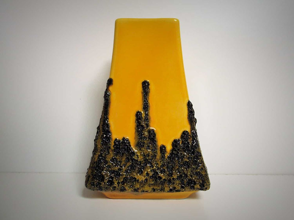 Fohr Keramik 1960s Yellow/Black Metronome Lava Vase
