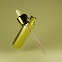 Hybrid-coated dropper bottle combining UV gloss and matte zones
