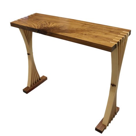 Side table with fan legs.