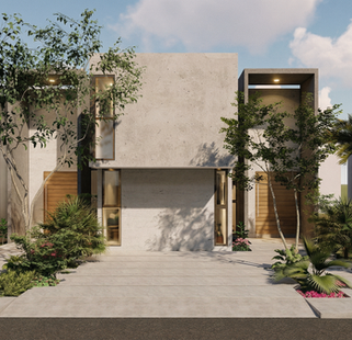fachada de proyecto arquitectonico residencial al norte de merida