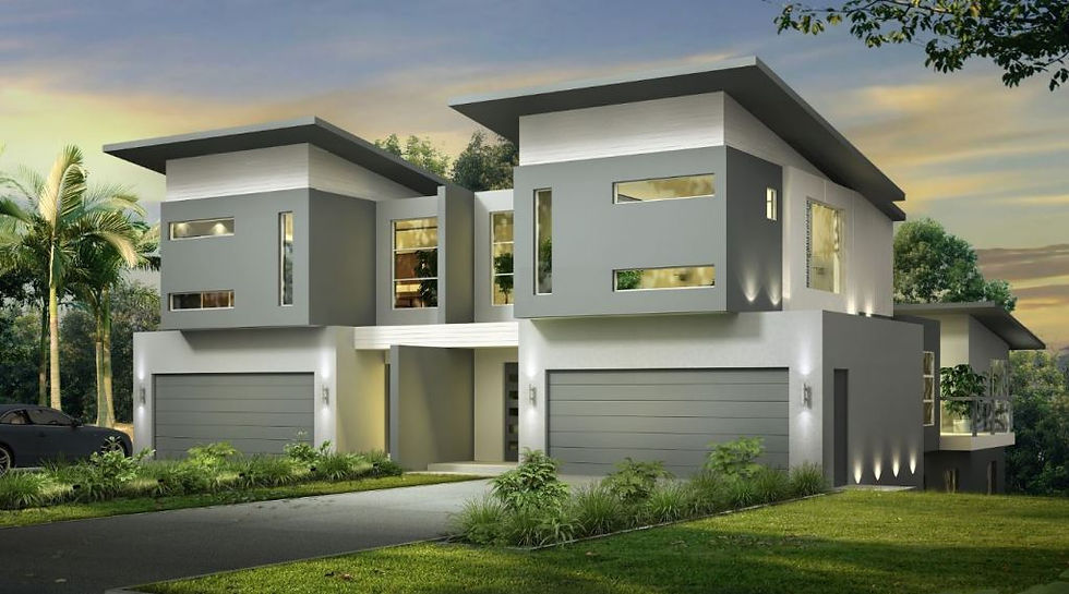vista frontal de casa tipo duplex