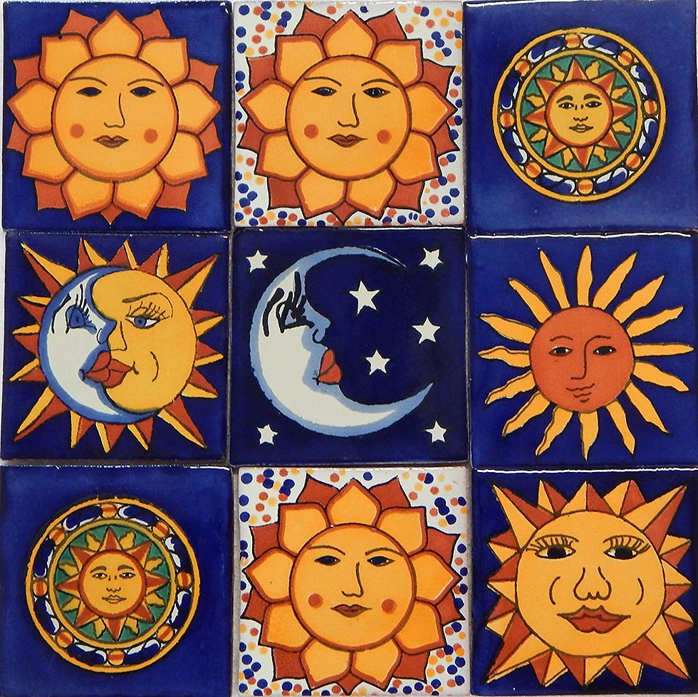 piso de pasta sol y luna, piso de pasta, mosaico de pasta, piso colonial, mosaico colonial, sun, moon, paste tile