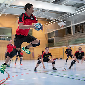 Groupe de joueurs de Tchoukball en entraînement.