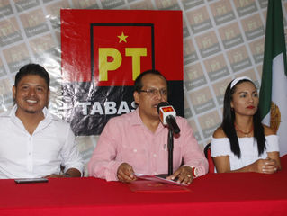 Villahermosa, Tabasco; 25 de abril de 2018.- El Partido del Trabajo da la bienvenida al candidato a
