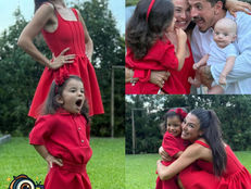 El adorable look " twinning" de la China Ansa e India que ilumino la Navidad