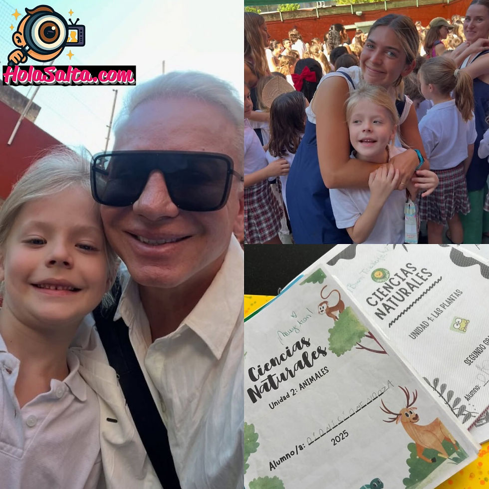 Diplomas, abrazos y emocion: asi fue el fin de curso de Dionisio, el hijo de Flavio Mendoza