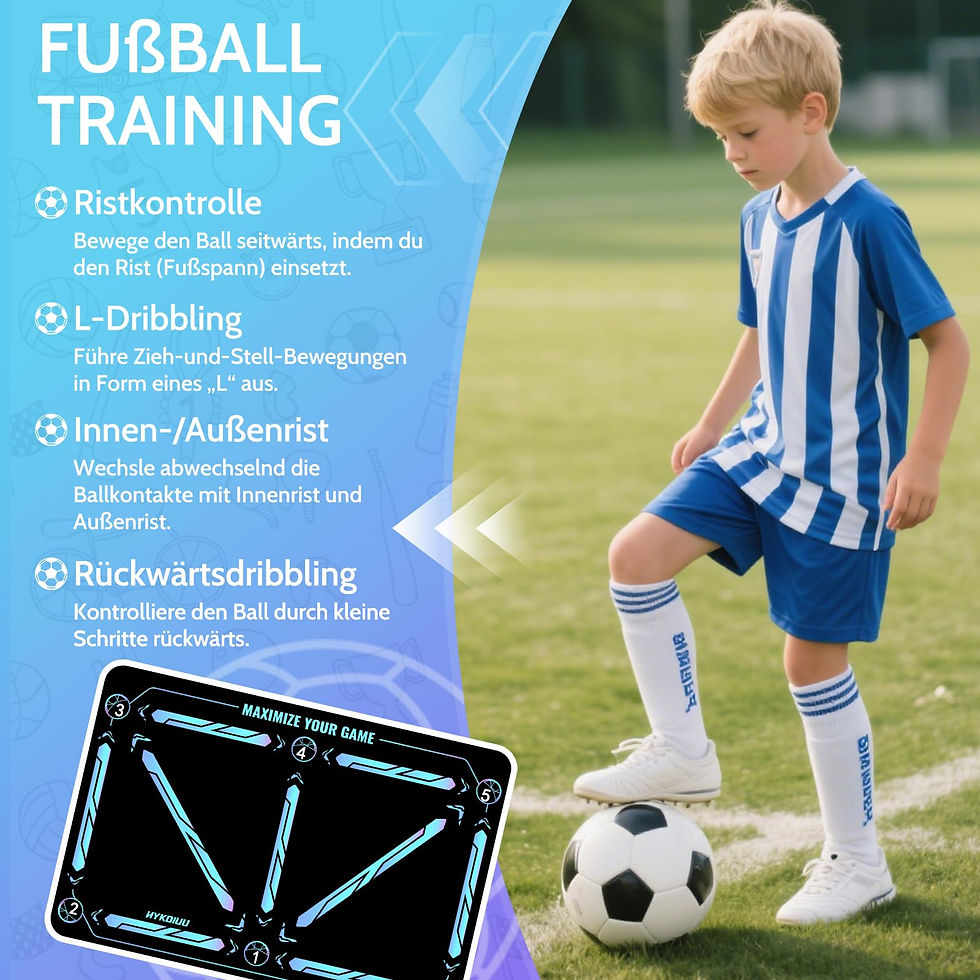Miniaturbild: Fussball Matte inkl. Fussballtrainer 90x60cm Rutschfest - Trainer to Home