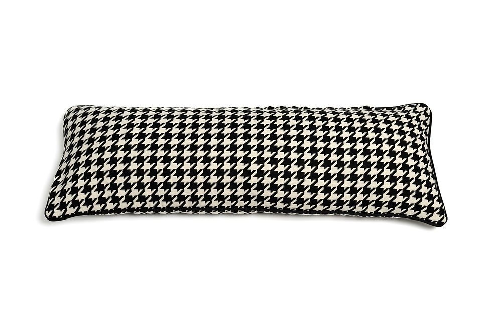 Black and white houndstooth cushion