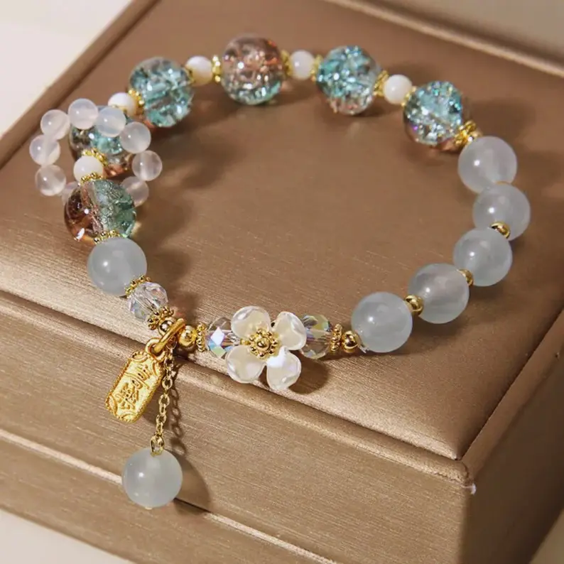 CLEAR CRYSTAL BEAD BRACELET