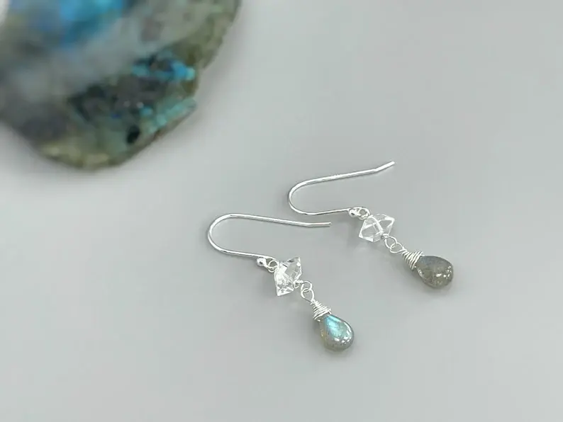 LABRADORITE DANGLE EARRINGS