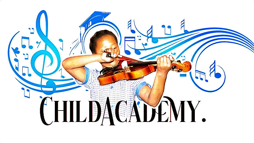 CAP Kid playing a violin, expressing how knowledge is like music to her brain.