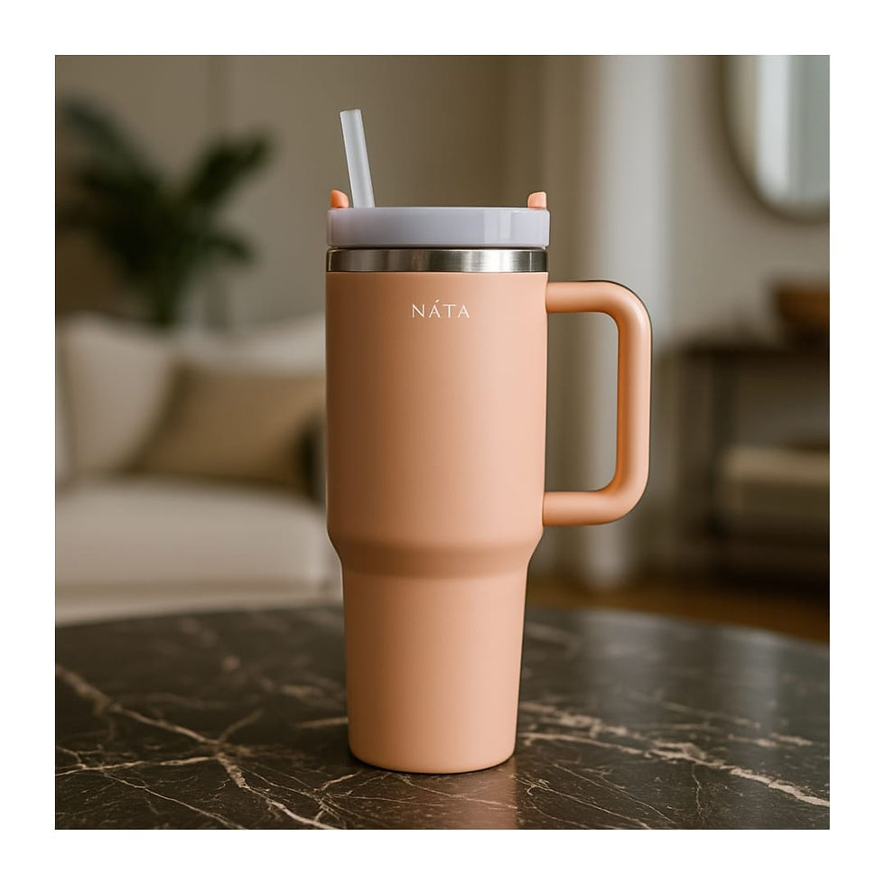 NATA Termo gertuvė su daugkartiniu šiaudeliu  1.2l Persikinė UK