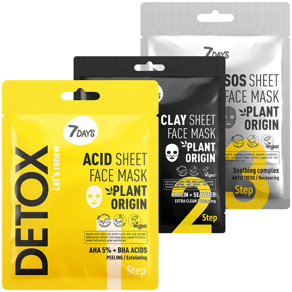 7DAYS DETOX veido kaukių rinkinys 3vnt 8057592521934