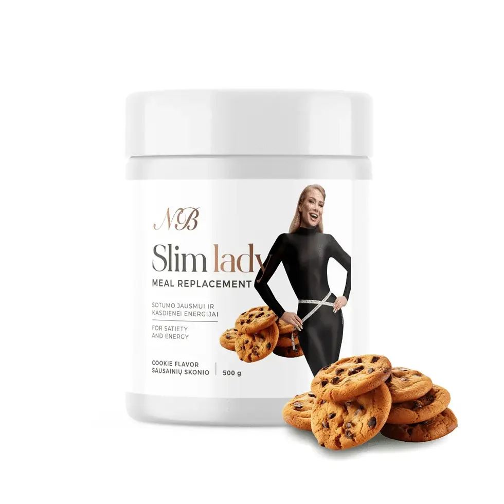 NB Slim lady Meal Replacement sausainių skonio 500g Anglijoje