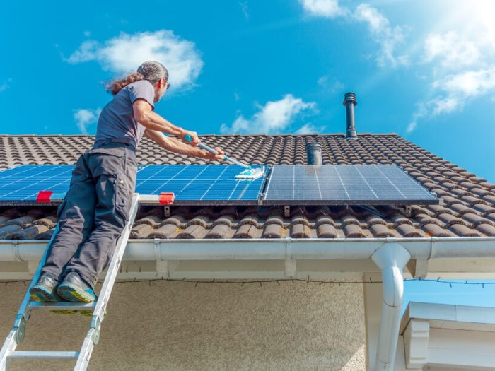 Solar panel cleaning