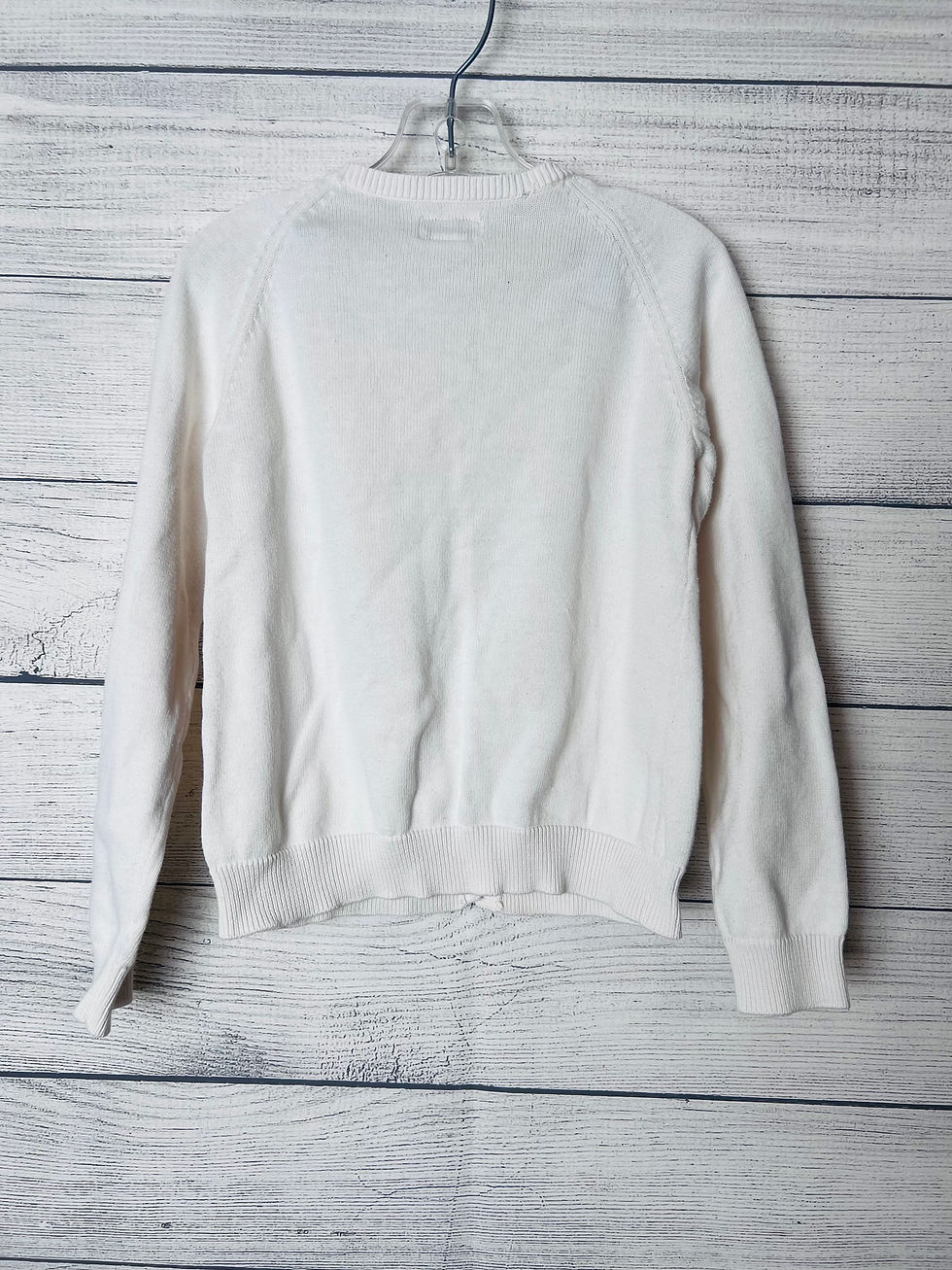 Thumbnail: OshKosh Off White Button Up Cardigan with Ruffles on Chest ~ 6