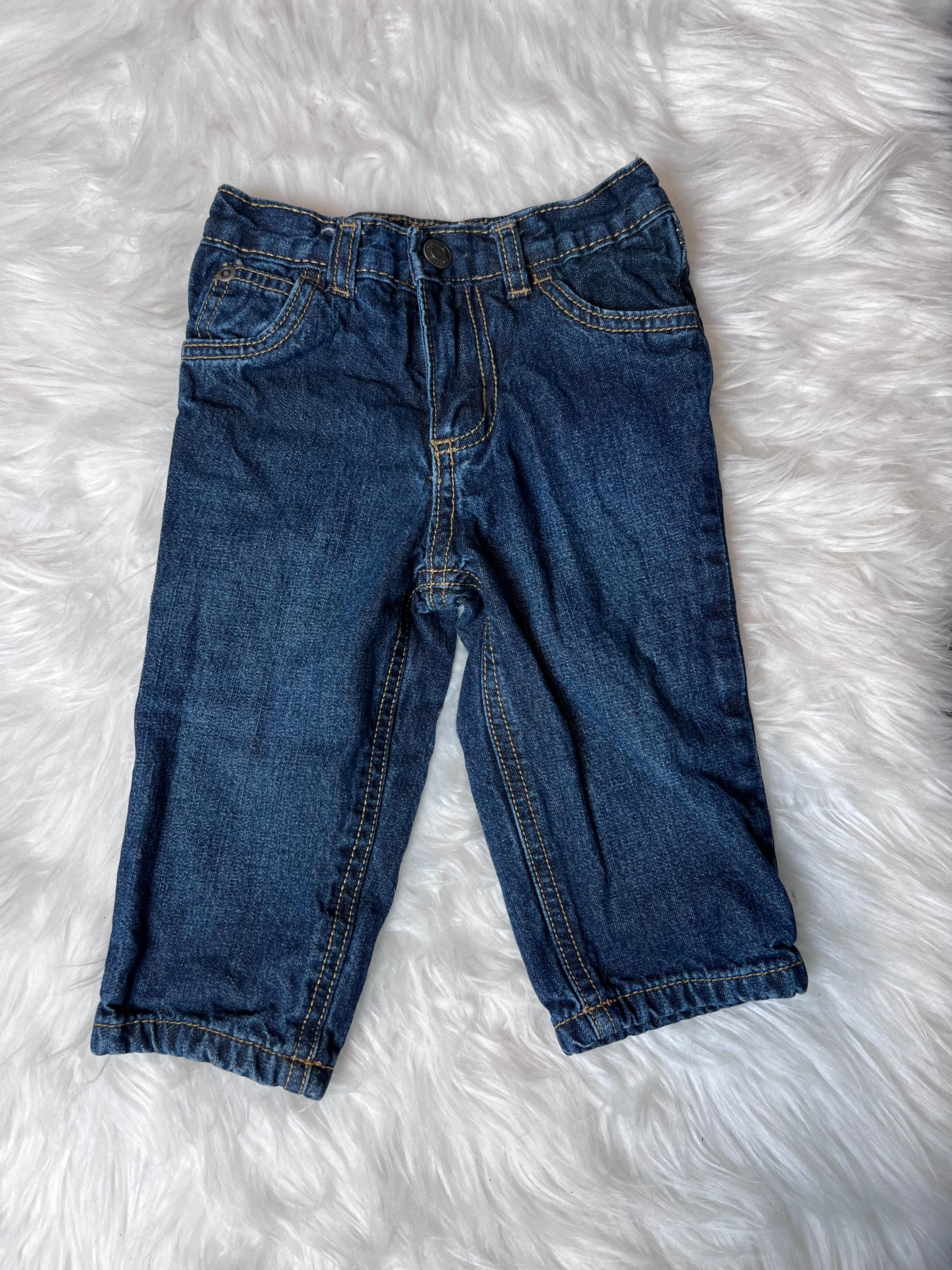 Carter's Lined Denim Pants with 4 Pockets Zipper and snap Fly ~ 12m
