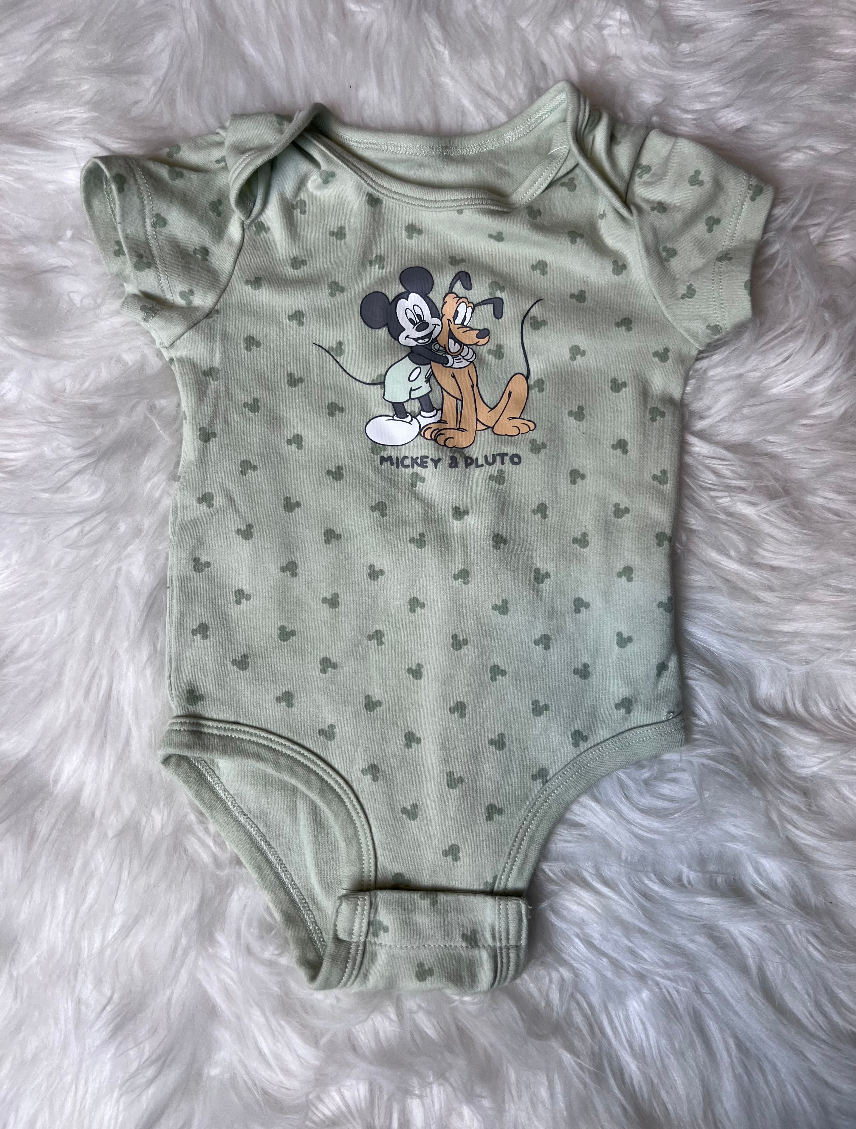 Disney Baby Mickey and Pluto short sleeve bodysuit ~ 6m