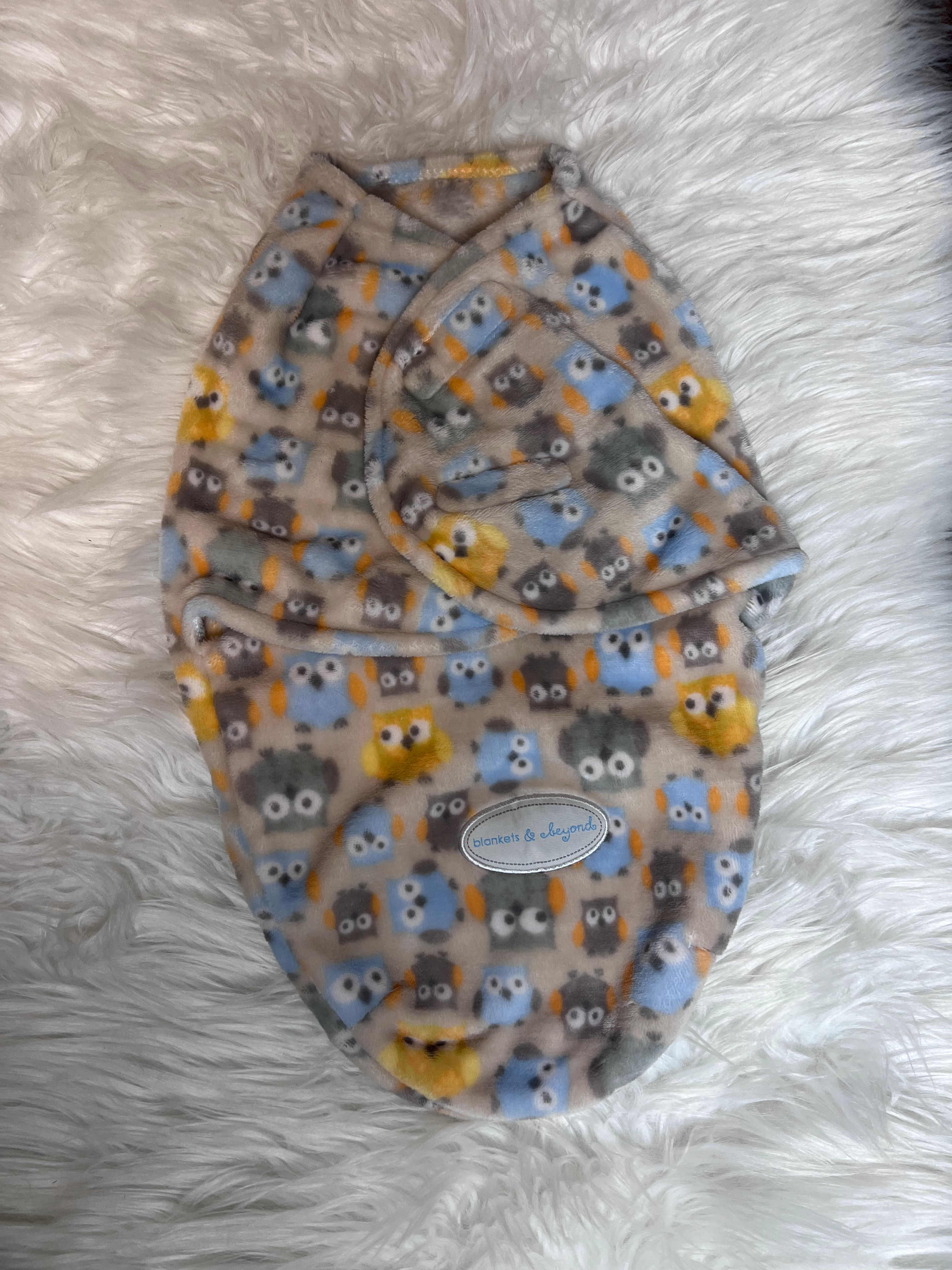 Blankets & Beyond Fleece Swaddle Wrap with Owl Print