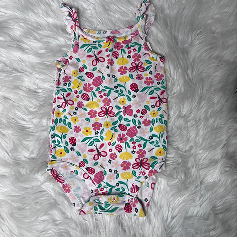 Carter's spaghetti strap body suit, butterfly and floral print ~ 12m