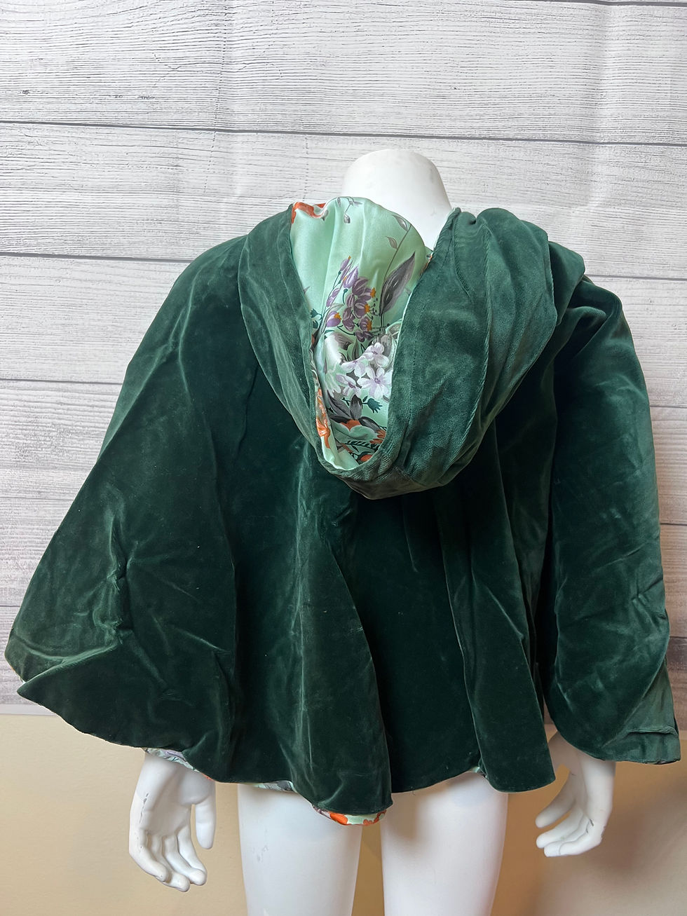 Thumbnail: Hand Made Velour, Satin Lined, Hooded Cape ~ 6-10