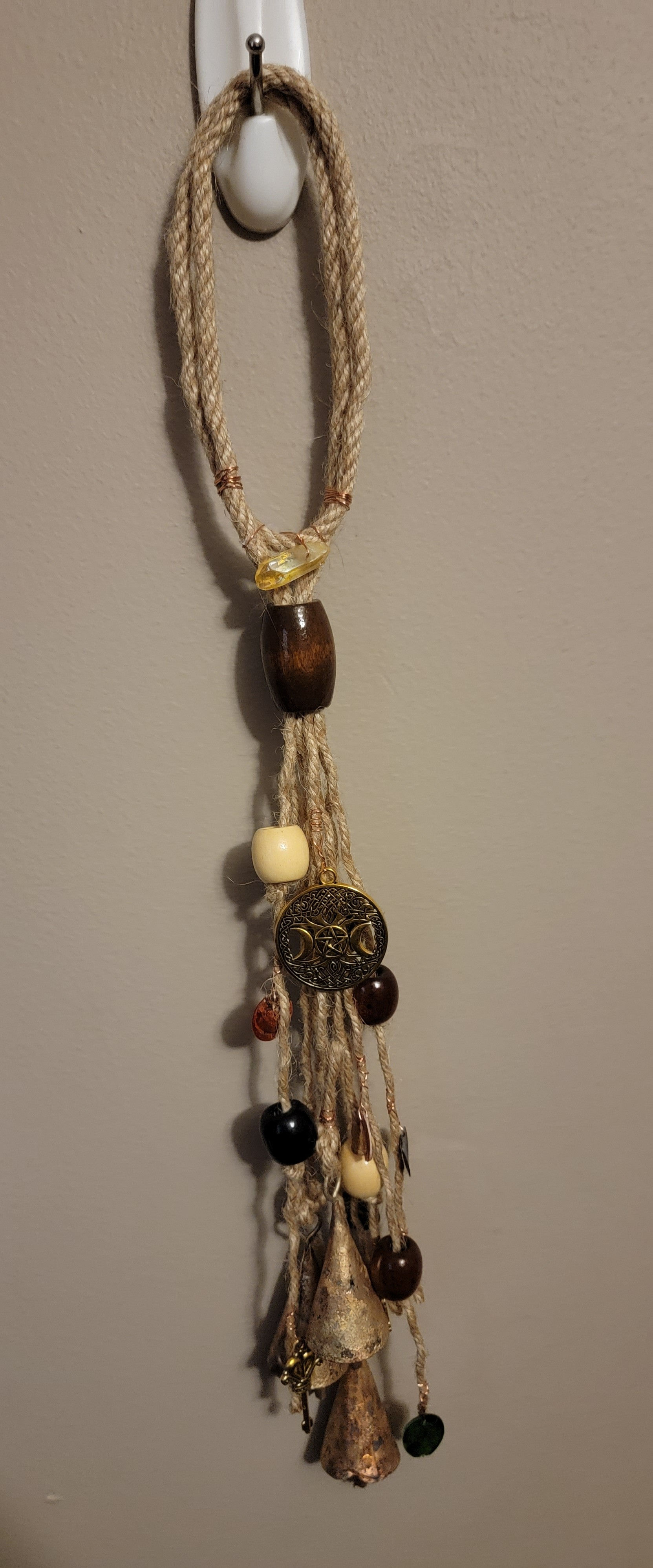 Gold Triple Goddess Doorknob Witch Bells