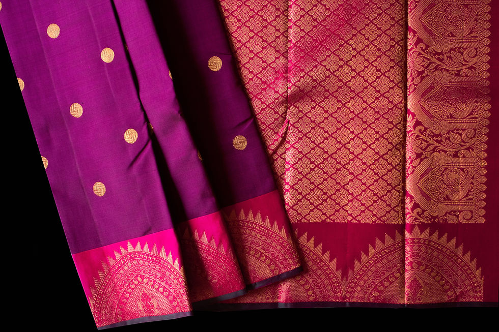 Pure Silk Handloom Self-contrast Saree