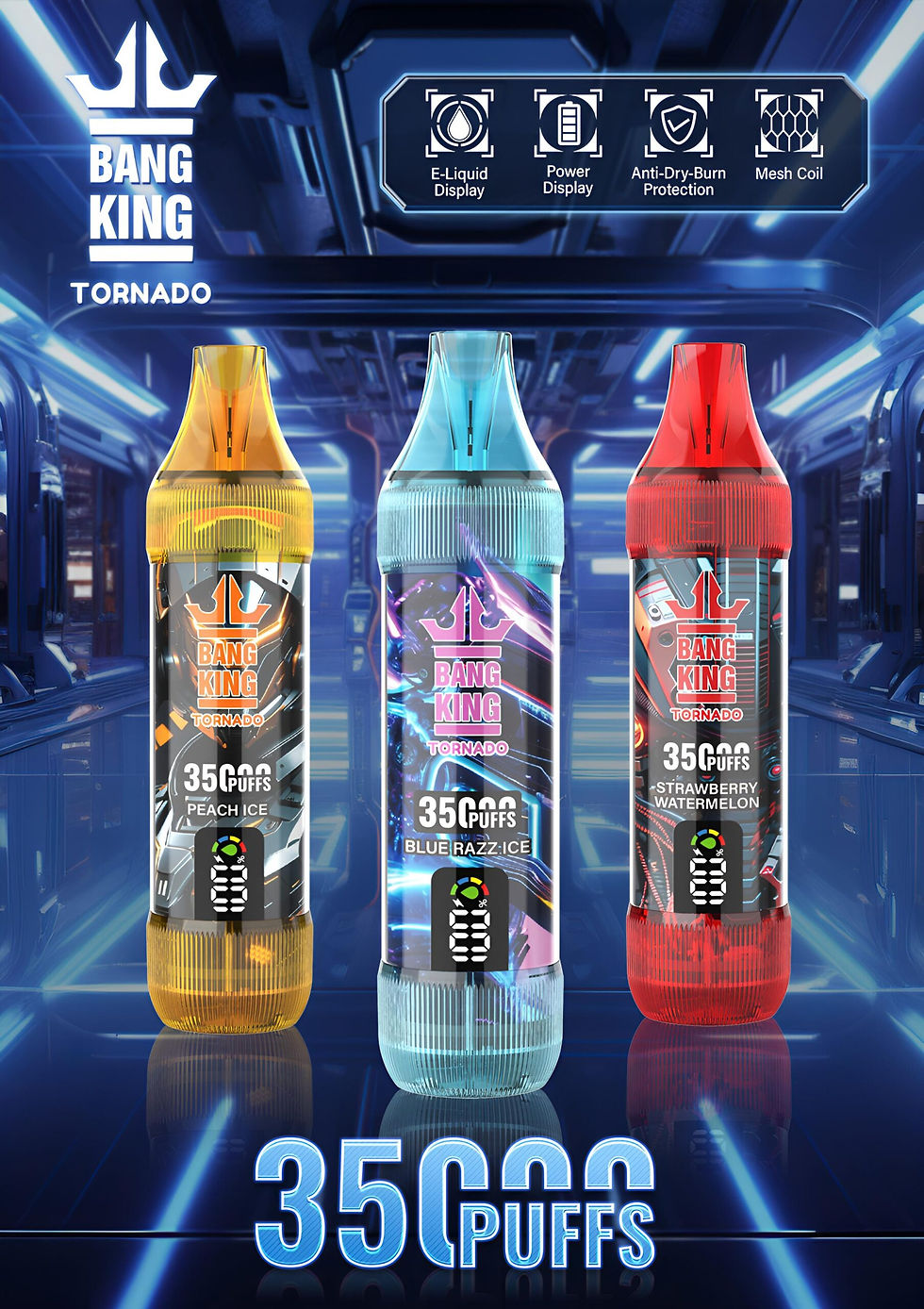 縮圖：BangKing Tornado 35000口大容量拋棄式 高續航智能版電子煙-VAPEORBIT蒸汽幻境