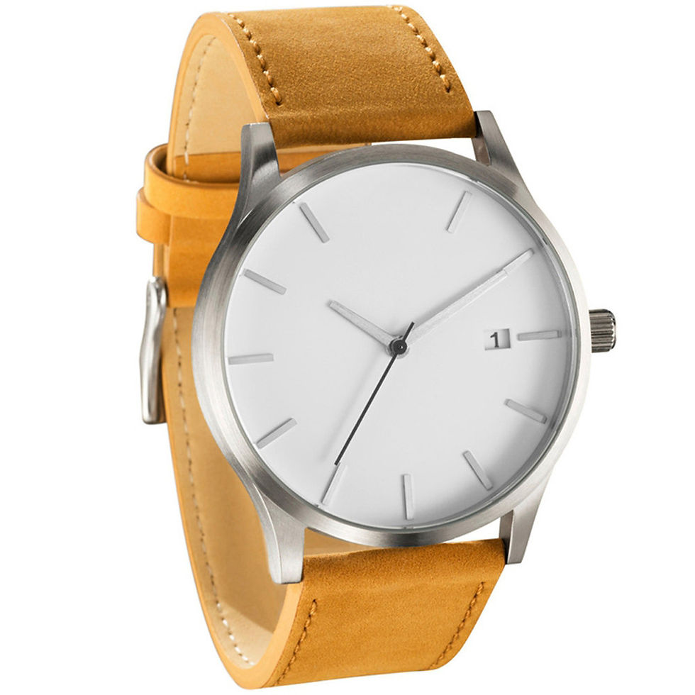 Miniatura: Relógio masculino esportivo, com pulseira de couro, relógio minimalista.