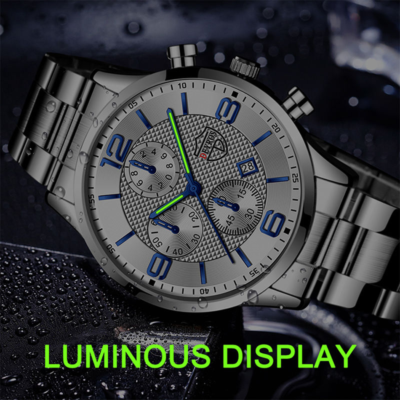 Miniatura: Relógio Masculino de Luxo Estilo Executivo, de Pulso Quartzo com calendário.