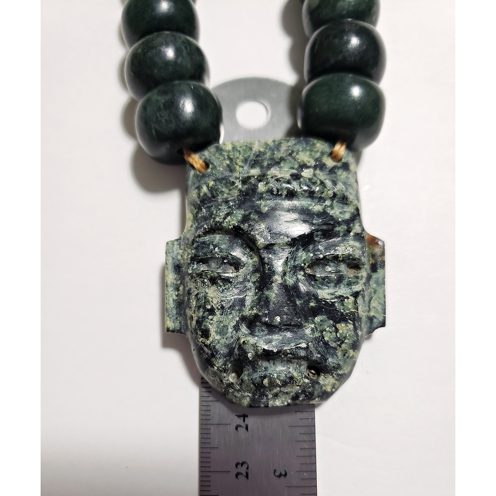 Thumbnail: Unisex Pre-Hispanic style necklace with a hand carved male head pendant