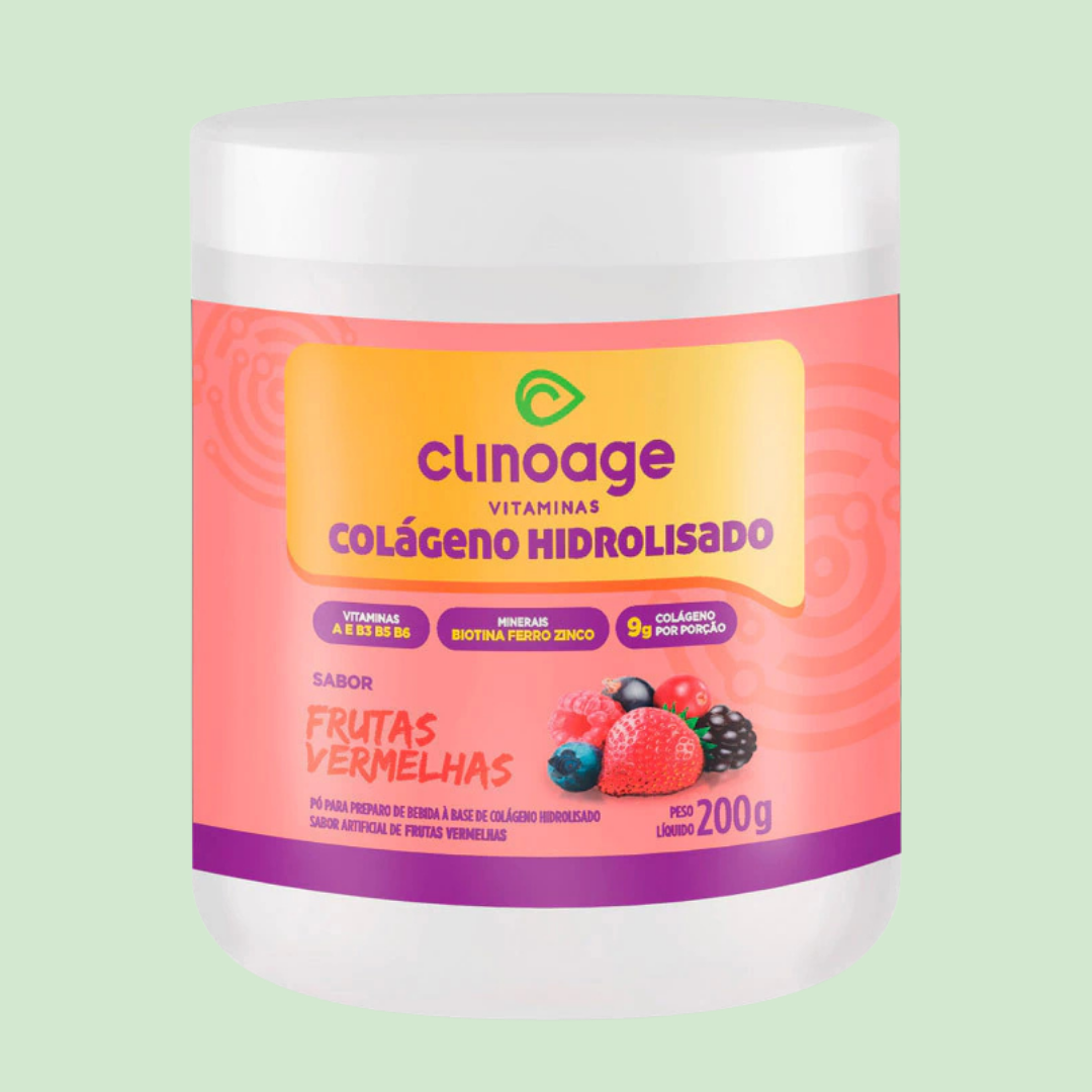Colágeno Hidrolisado Frutas Vermelhas 200g - Clinoage 