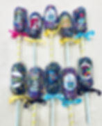 80s themed cake pops with MTV, boombox, Rubik's Cube designs