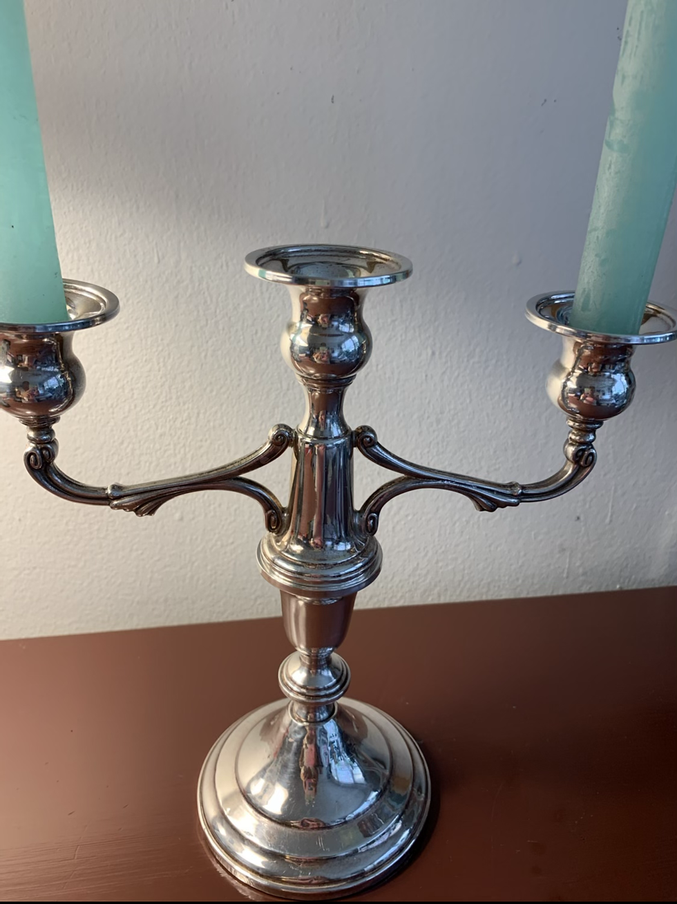 Thumbnail: 3 Candles Holders , Sterling Silver   