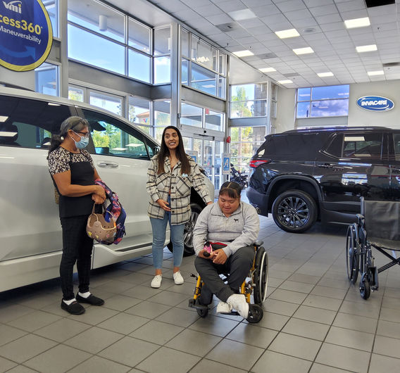 Amy with Mom, and Hope School community liaison, Yinny