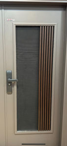 Red Rhino Security Door Tropicana Aman SS316 Security Mesh With Aluminium Hollow Laminated Wooden Texture