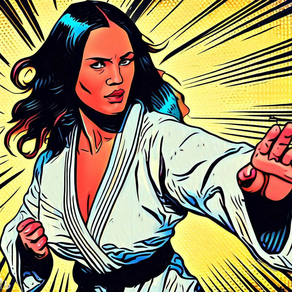 a woman learning self defense martial arts