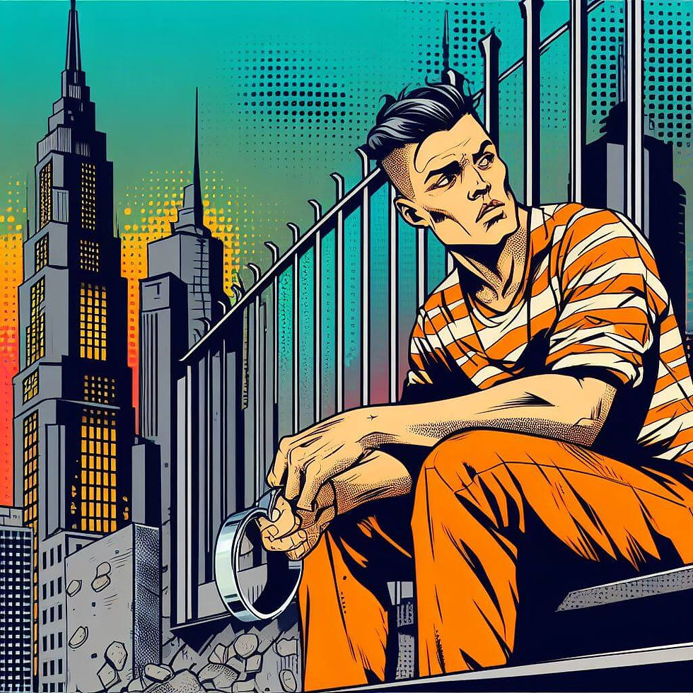 a man sitting in jail