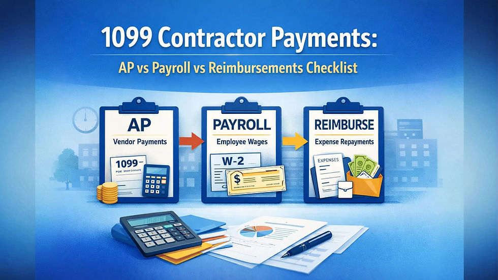 1099 Contractor Payments: Controls for AP vs Payroll vs Reimbursements