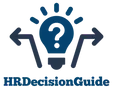 HRDecisionGuide Logo with two arrows representing payroll directions depending on stage and operational fit.