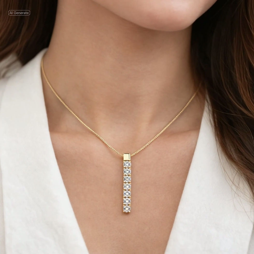 תמונה ממוזערת: תליון יהלומים עוצמתי קו יהלומים מודרני